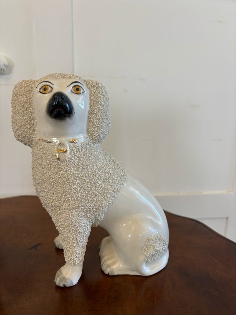 Pair of Antique Victorian Quality Staffordshire Poodles - Image 5